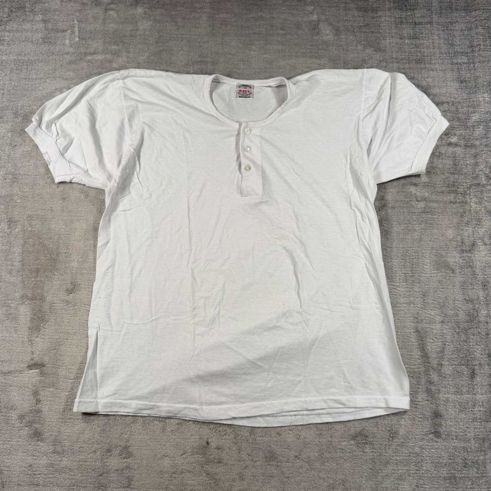 Vintage Race Brand Goldstar Shirt Mens 44 White Vintage 60s Ribbed Cuff